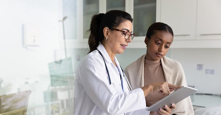 provider explaining results to patient