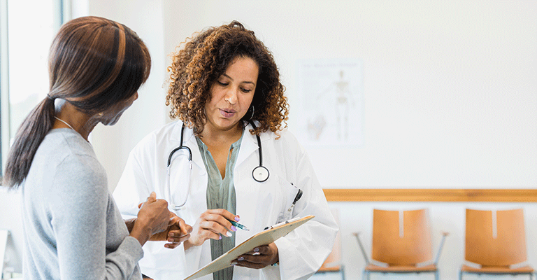 provider talking with her patient