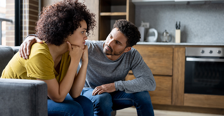 person giving comfort and advice to his partner