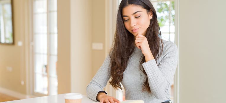 young woman thinking 