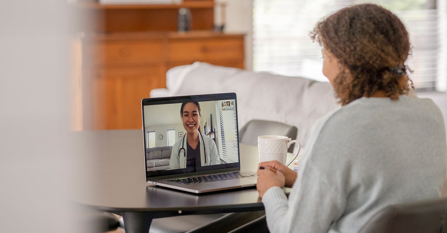 laptop screen with provider on a virtual appointment
