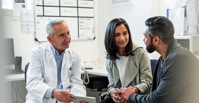 couple talking with their provider