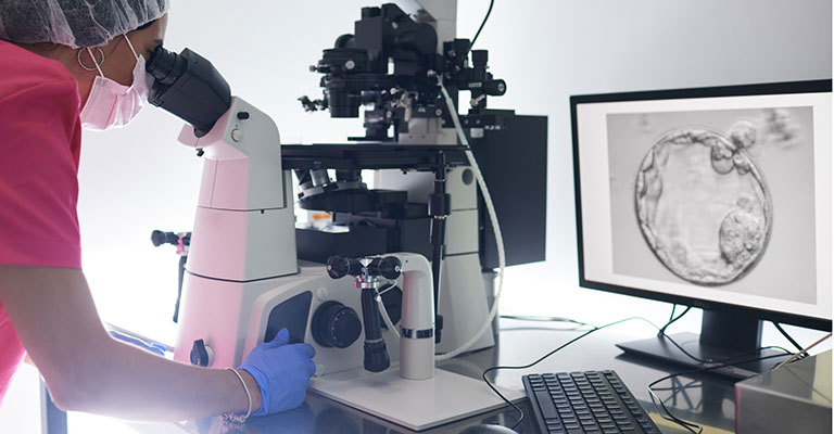 microscope in a laboratory setting