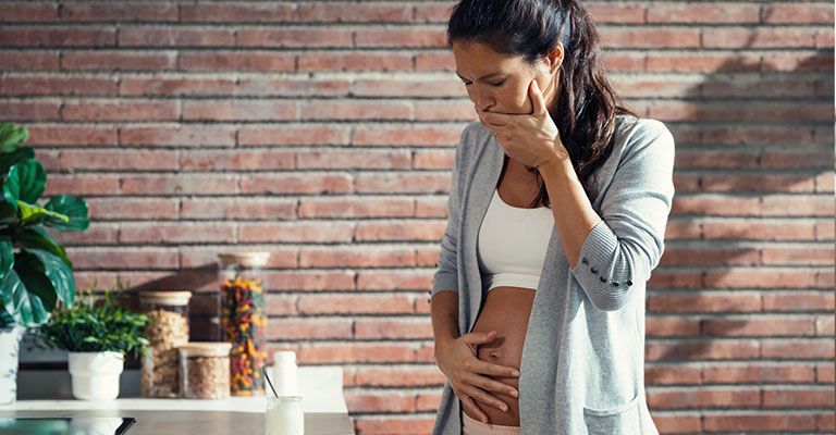 pregnant woman with nausea