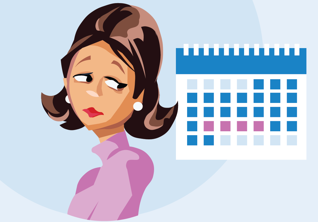 thumbnail of infographic representing PCOS with illustrated woman and calendar