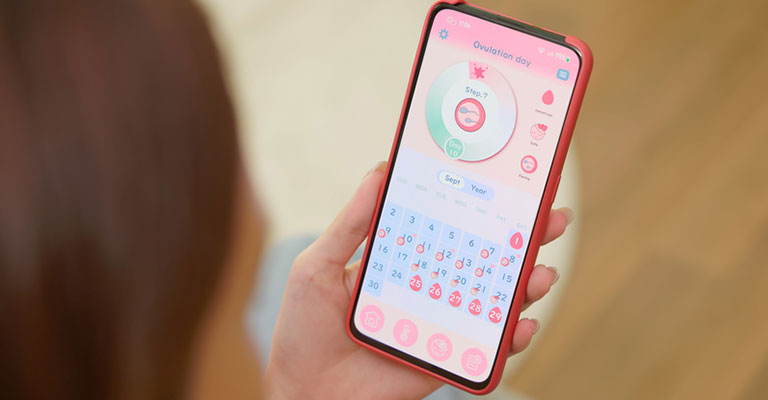 image of an ovulation tracking app