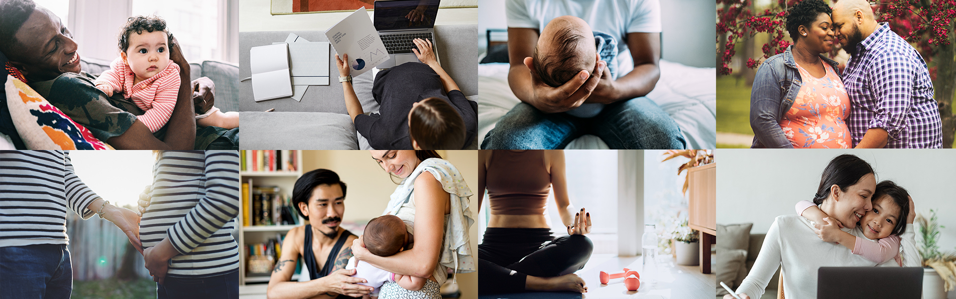 grid of images of parents and children