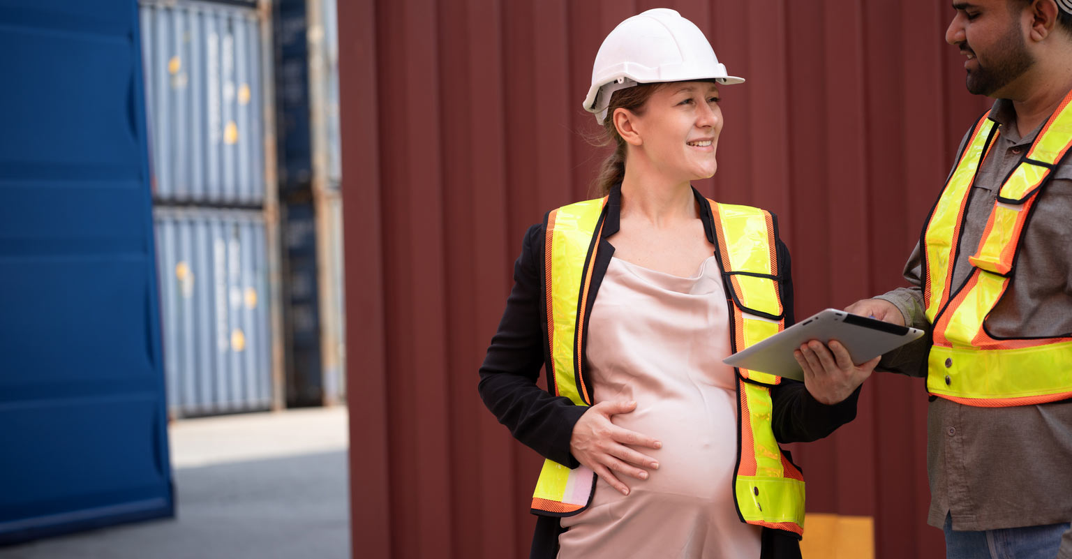 pregnant union member at container site