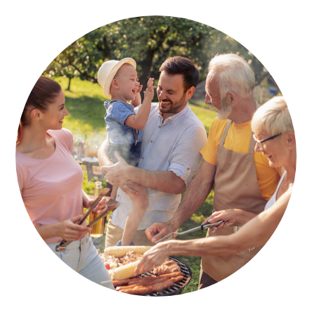 image of family with infant, parents and grandparents