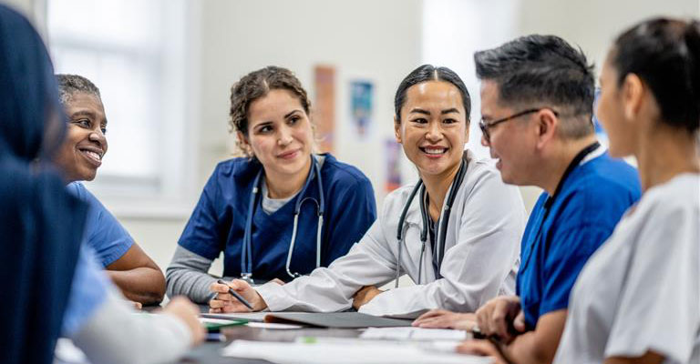 group of doctors conversing