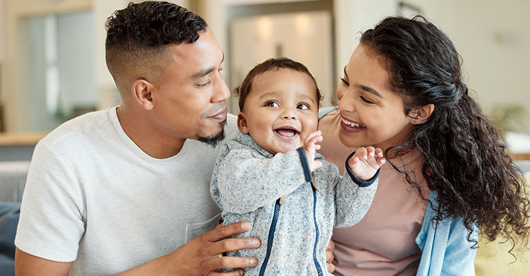 happy family with baby