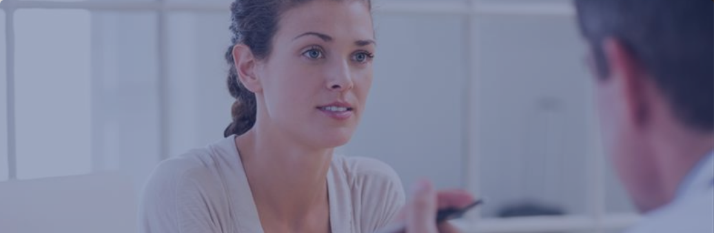 woman consulting medical provider