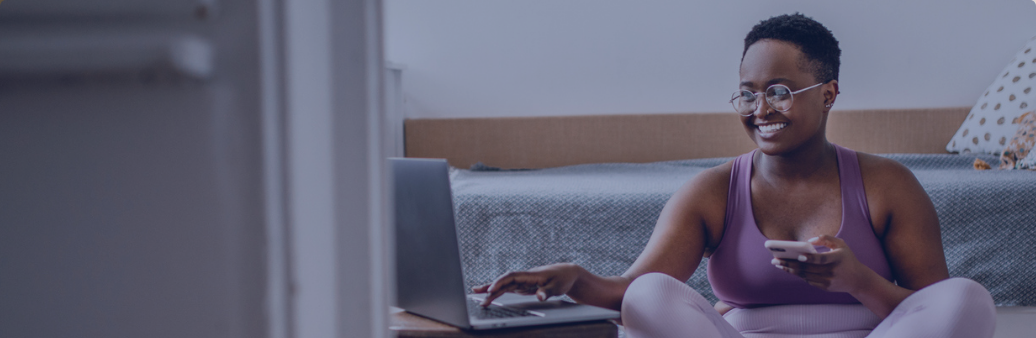 woman doing online pelvic floor therapy