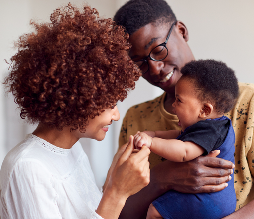 image of happy family with baby