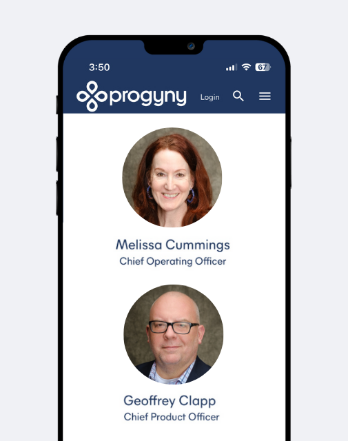 Geoffrey Clapp and Melissa Cummings, new Progyny Executives