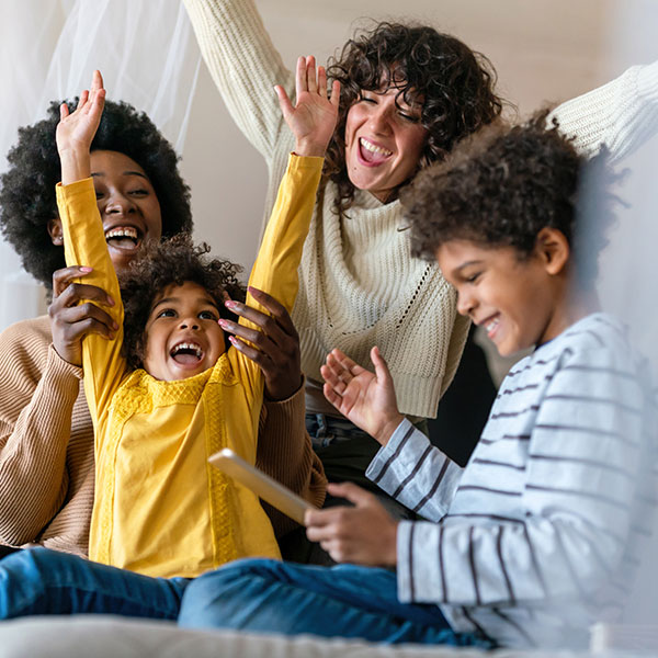 happy family with two children