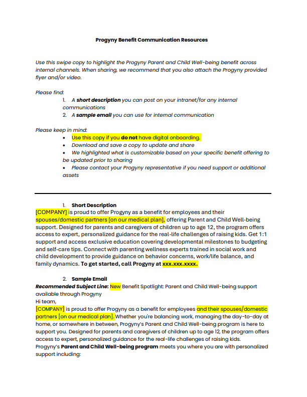 sample communications