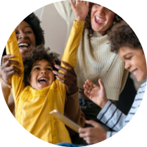 smiling joyful family