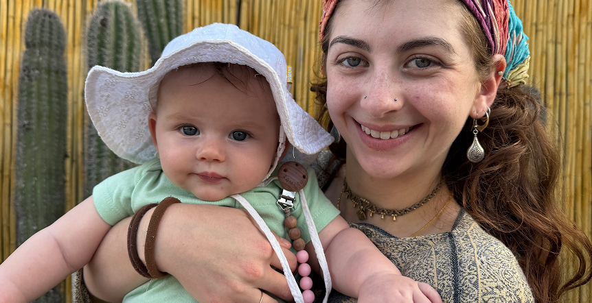 happy mother with her baby