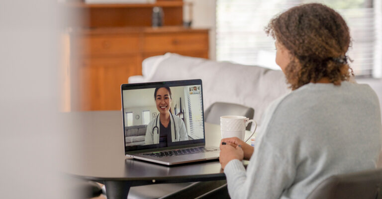 woman on virtual doctor's appointment