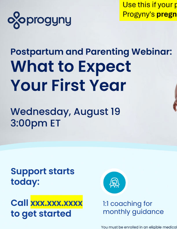 Postpartum and Parenting Webinar: What to Expect Your First Year - Wed, Aug 19